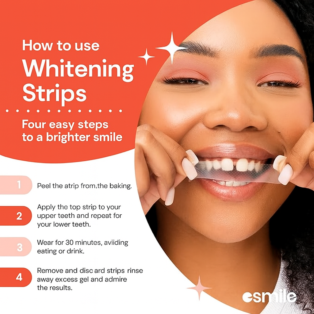 Watermelon-Teeth Whitening Strips – Fast, Safe & Professional At-Home Whitening (14 Strips)
