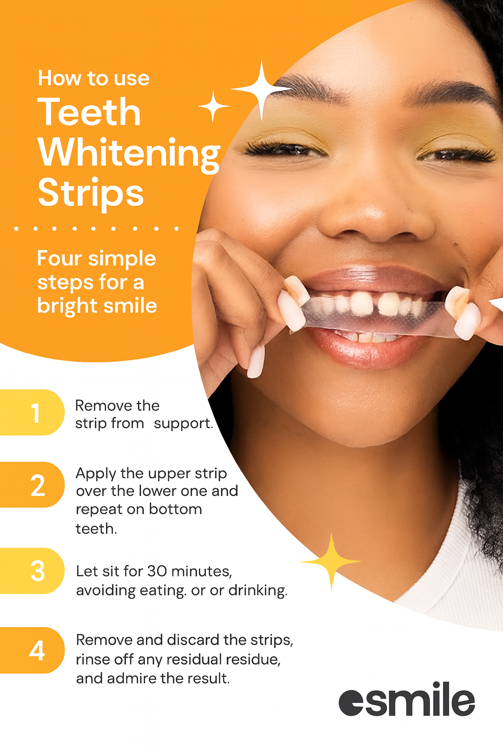 Peach-Teeth Whitening Strips – Fast, Safe & Professional At-Home Whitening (14 Strips)