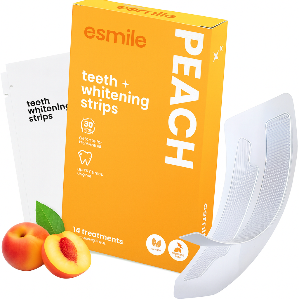 Peach-Teeth Whitening Strips – Fast, Safe & Professional At-Home Whitening (14 Strips)